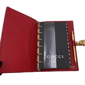 Authentic Gucci Red 6-ring Agenda Planner